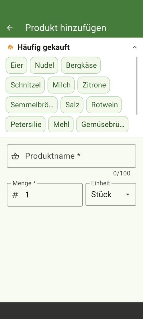 Vorschl&auml;ge h&auml;ufig gekaufter Produkte